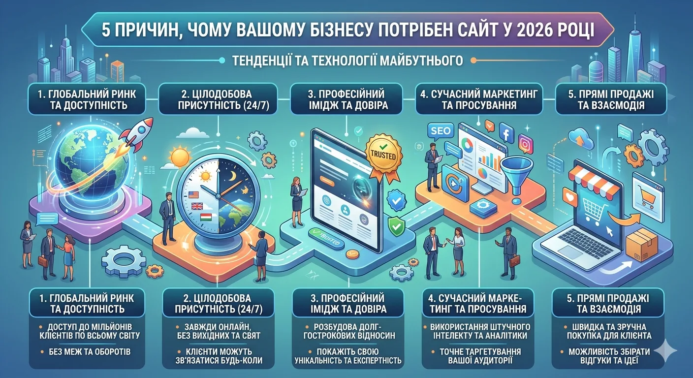 Чи потрібен бізнесу власний сайт: 5 практичних причин