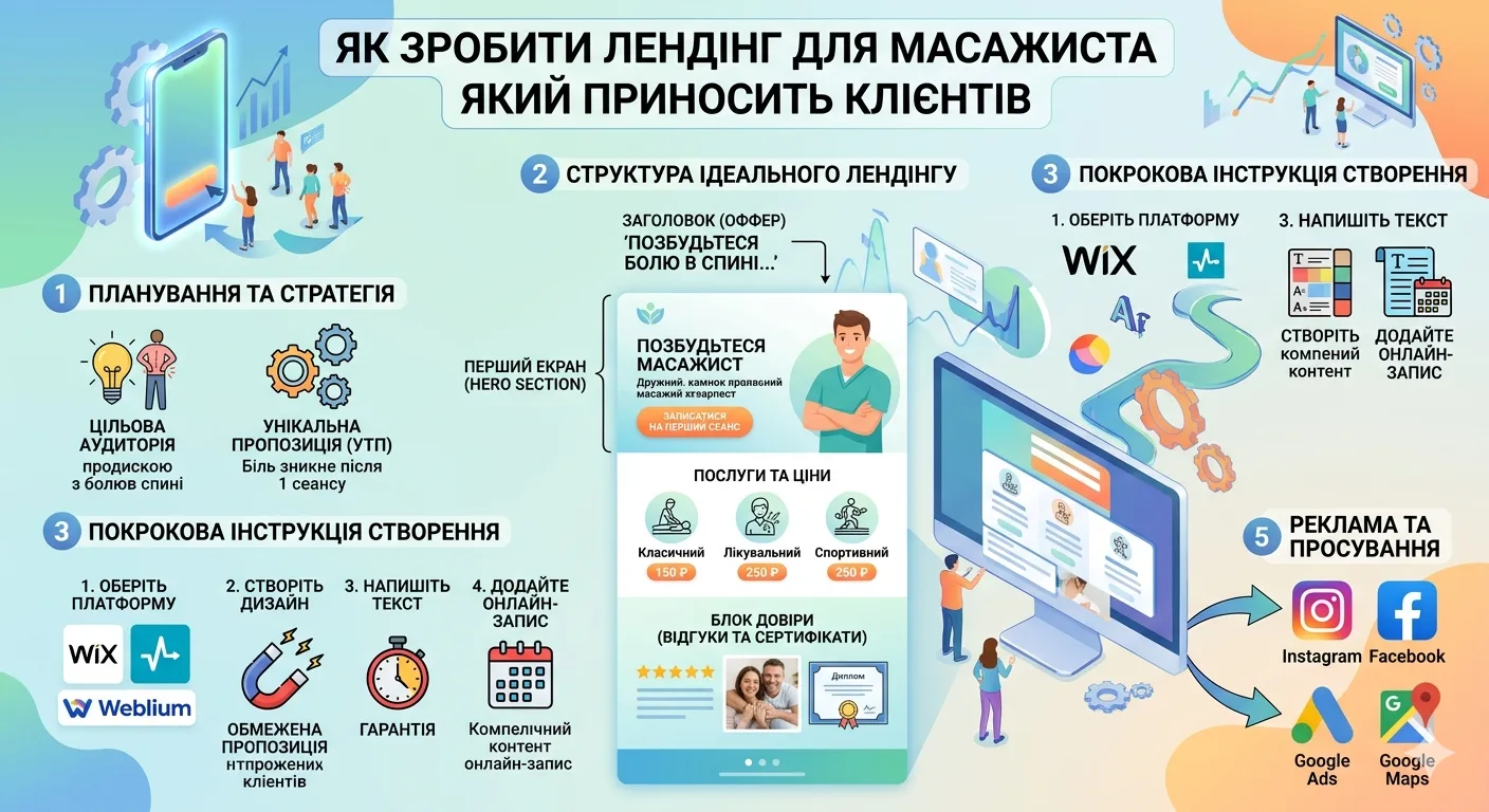 Як зробити лендінг для масажиста який приносить клієнтів