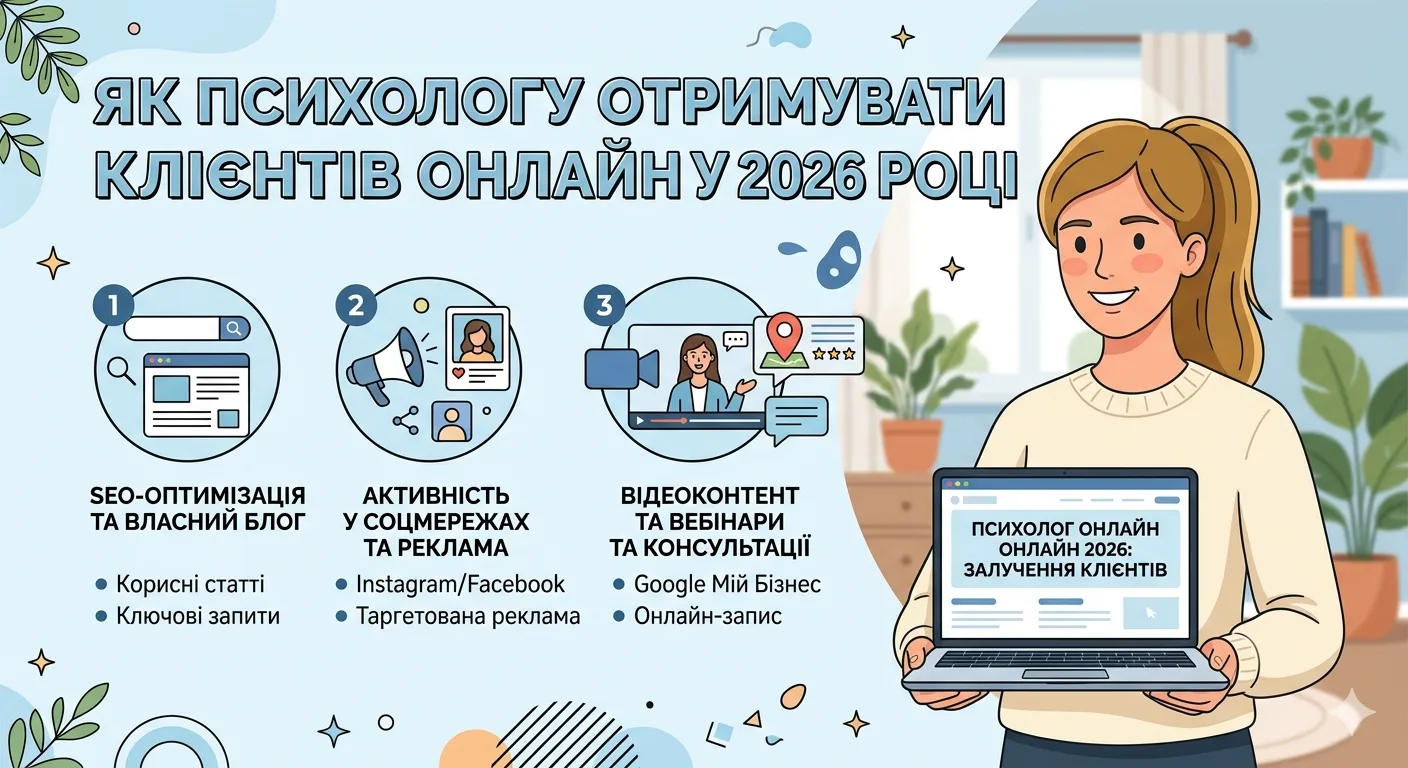 Сайт для психолога: як отримувати клієнтів онлайн у 2026 році