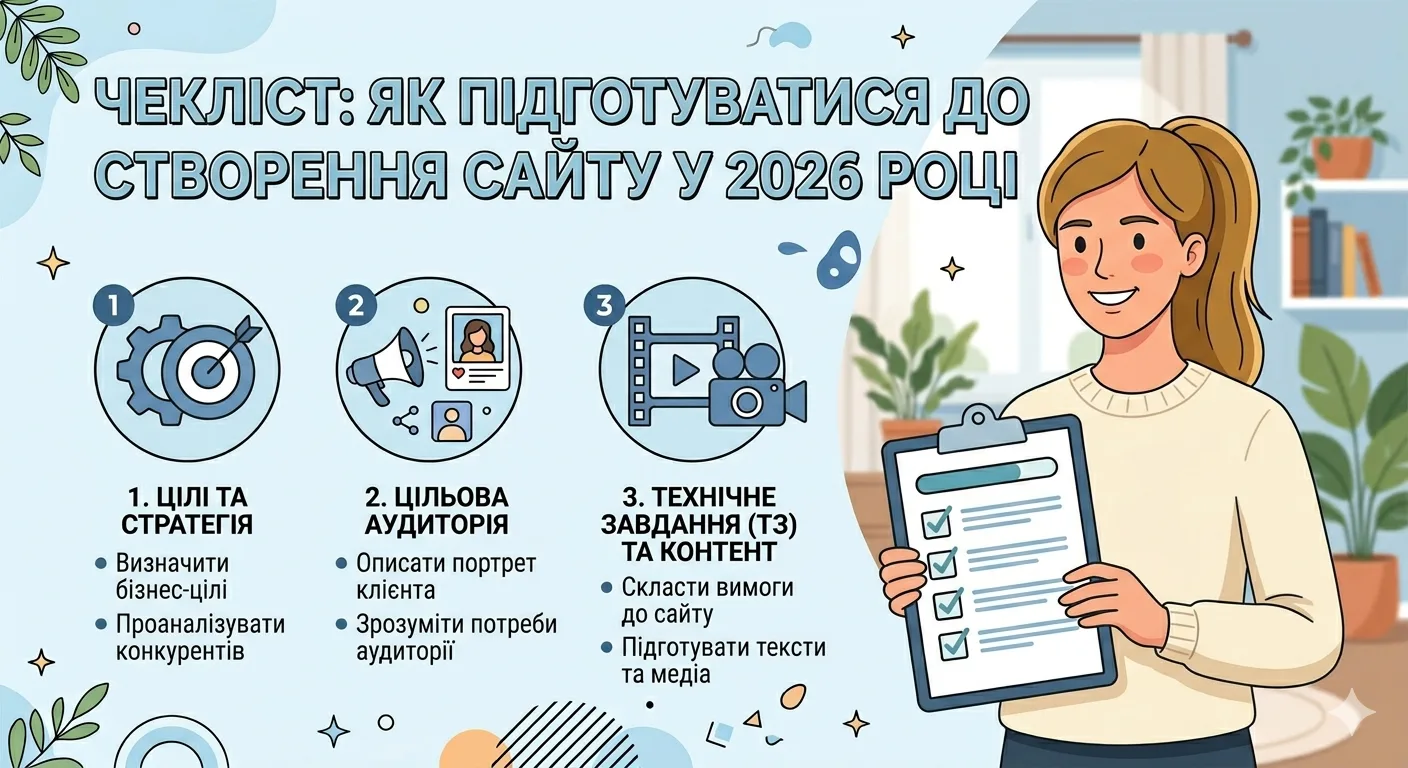 Як підготуватися до створення сайту: чекліст для замовника у 2026 році